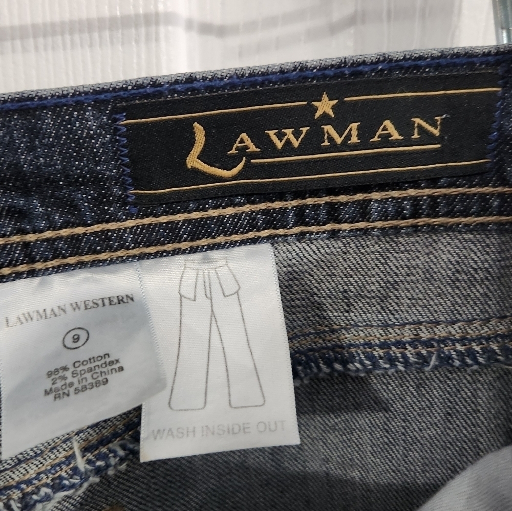 Lawman western bootcut women jeans bling cowgirl denim rodeo Nashville size 9 - Picture 10 of 11
